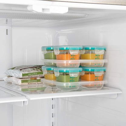 OXO Tot Glass Baby Blocks Freezer Storage Containers, 4 Oz - Teal - 61130400
