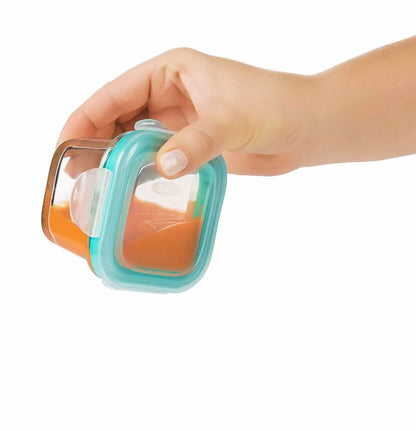 OXO Tot Glass Baby Blocks Freezer Storage Containers, 4 Oz - Teal - 61130400