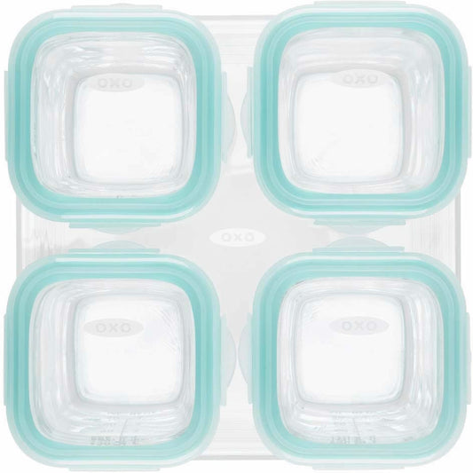 OXO Tot Glass Baby Blocks Freezer Storage Containers, 4 Oz - Teal - 61130400