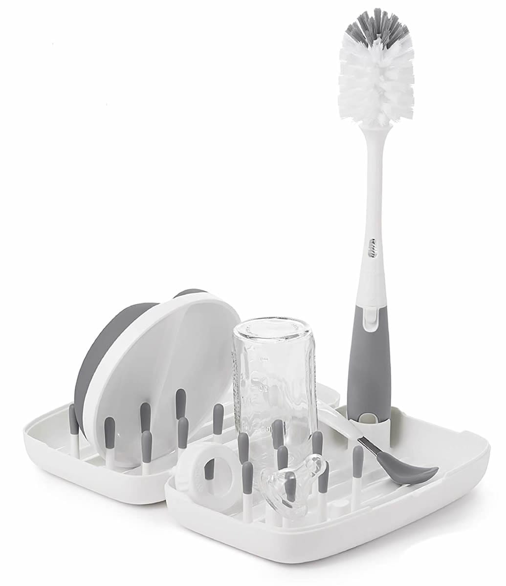 OXO Tot On-the-go Drying Rack With Bottle Brush - Gray - 62146300