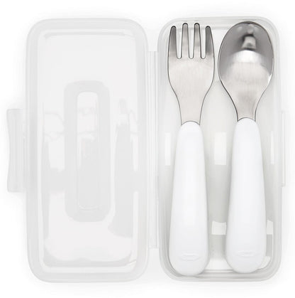 OXO Tot On-the-Go Fork & Spoon Set - Aqua