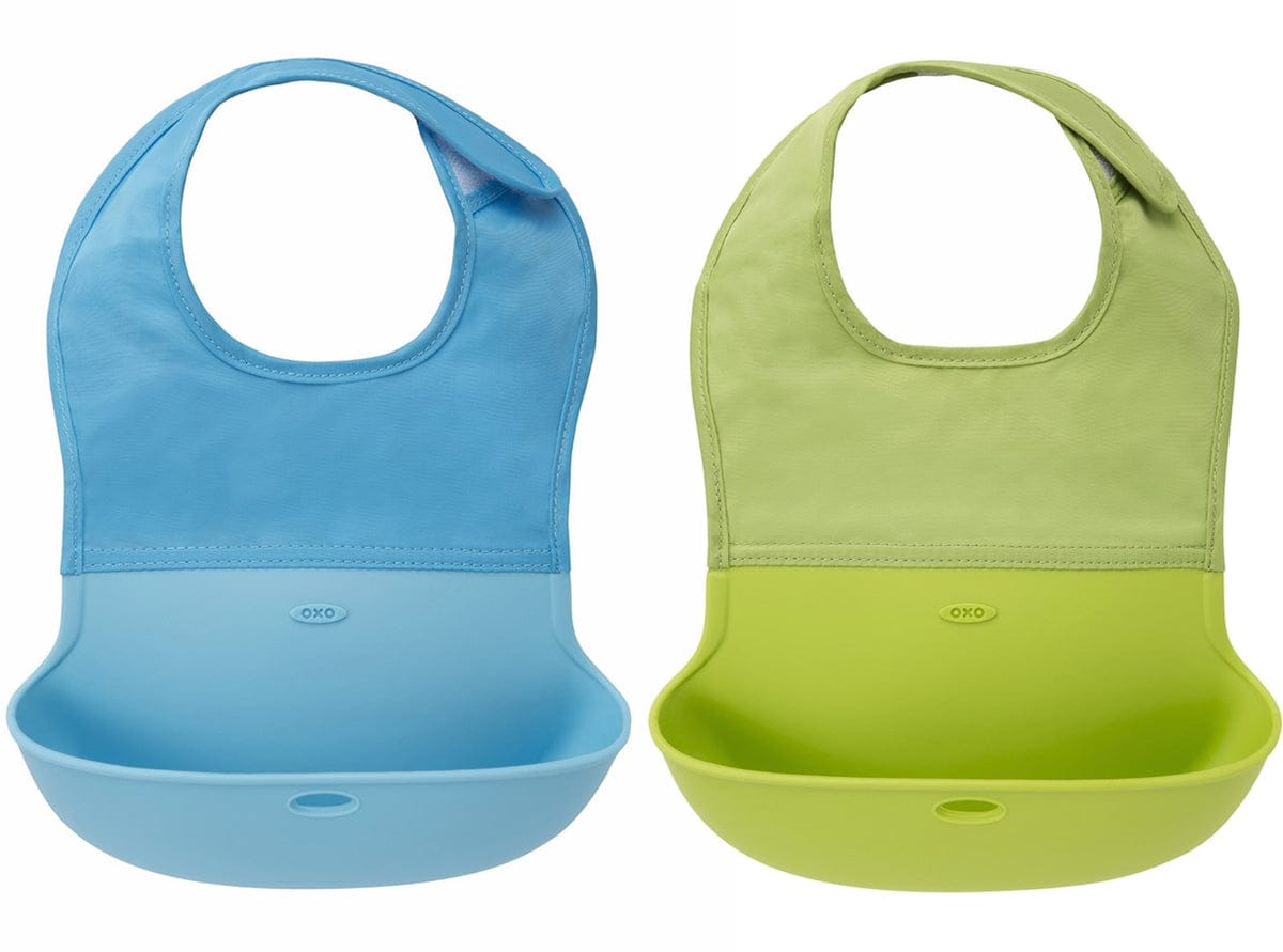 OXO Tot Roll-Up Bib, 2-Pack - Aqua/Green - 6186002
