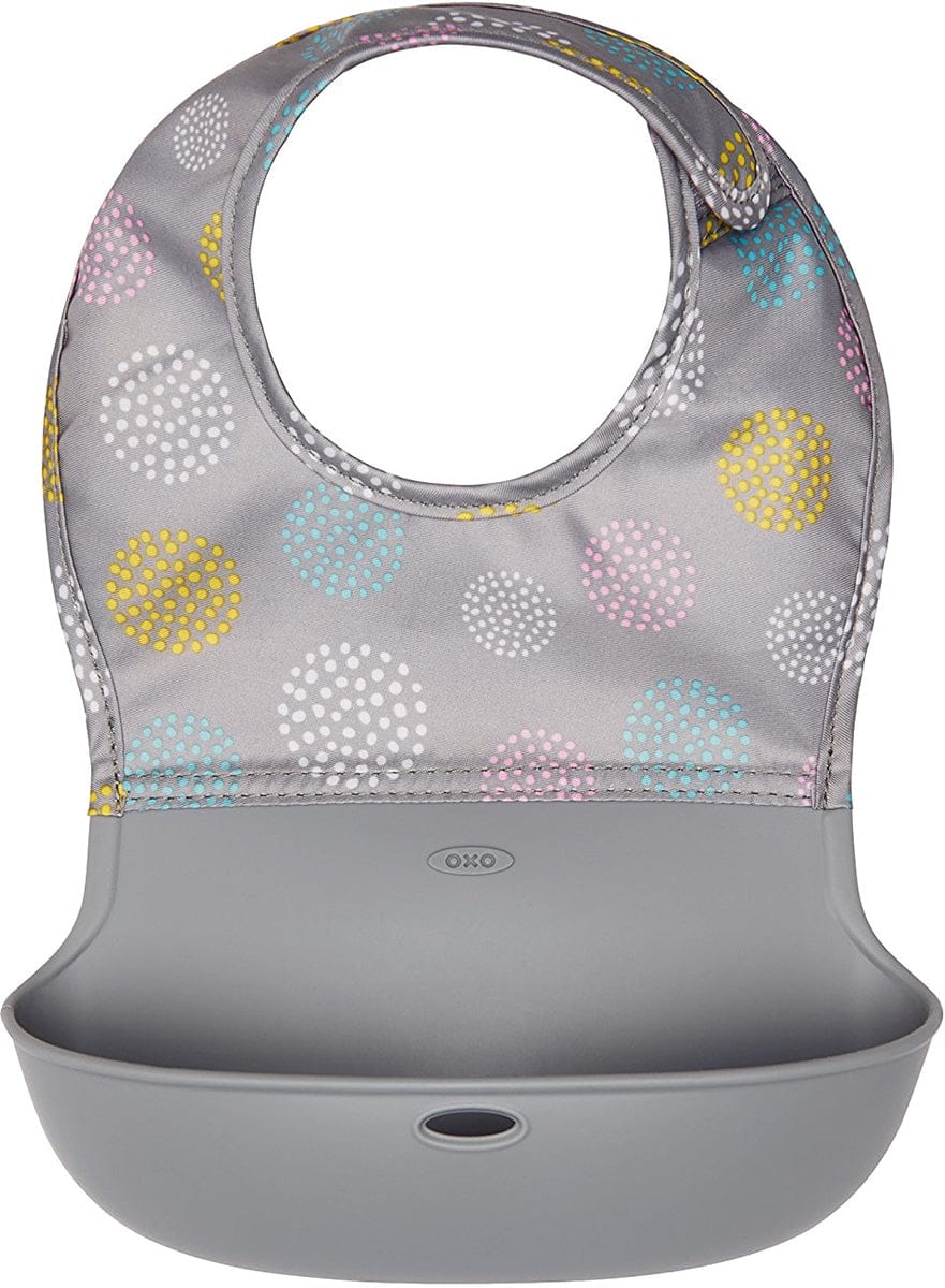 OXO Tot Roll Up Bib - Gray Pattern