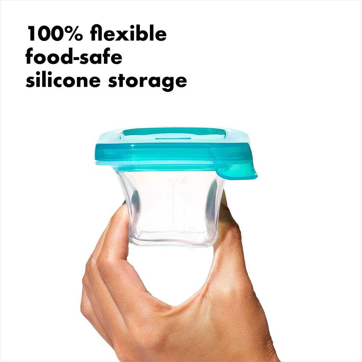 OXO Tot Silicone Freezer Storage Containers, 4 oz - Teal - 61151100