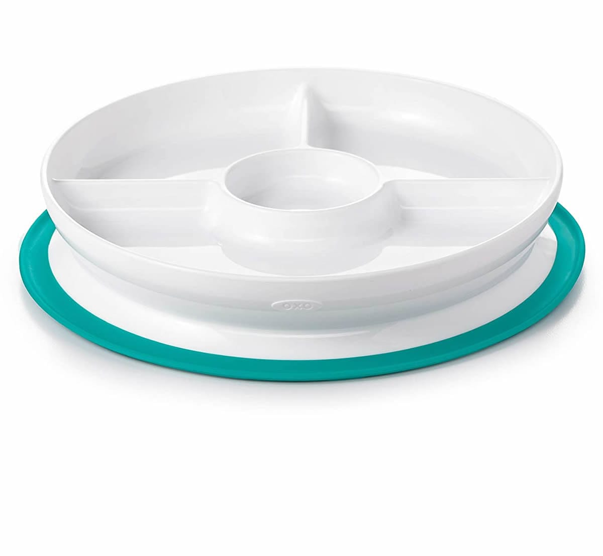 OXO Tot Stick & Stay Divided Plate - Teal - 61121200