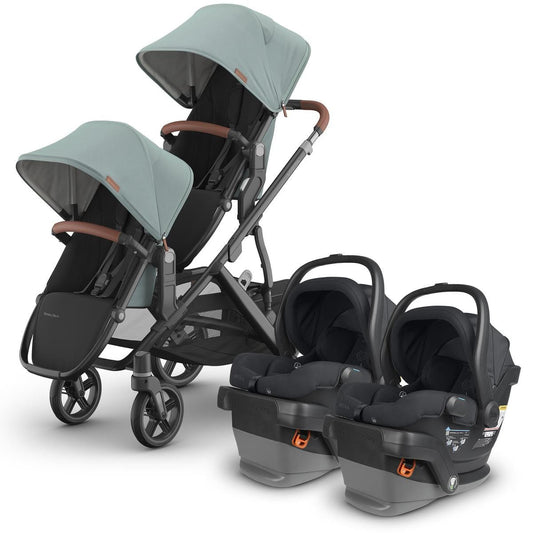 UPPAbaby Vista V3 Twin Stroller with RumbleSeat V3 + Mesa V2 Travel System Bundle - Kenzi / Jake - TWIN-V3-TRVL-MESA-V2-0303-VSO-NA-KNZ