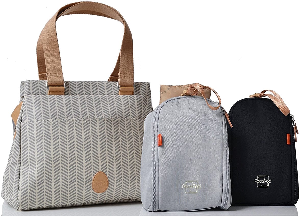 PacaPod Richmond Diaper Bag - Dove Herringbone - BB0218