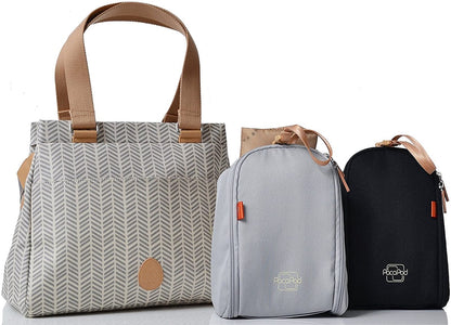 PacaPod Richmond Diaper Bag - Dove Herringbone - BB0218