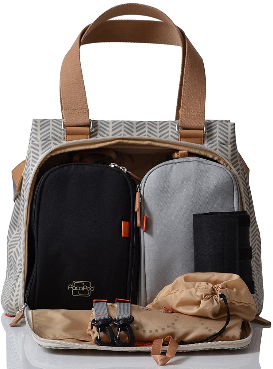 PacaPod Richmond Diaper Bag - Dove Herringbone - BB0218