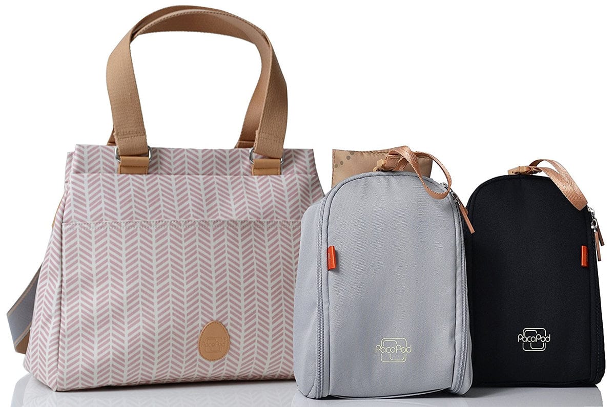 PacaPod Richmond Diaper Bag - Dusty Pink Herringbone - BB0215