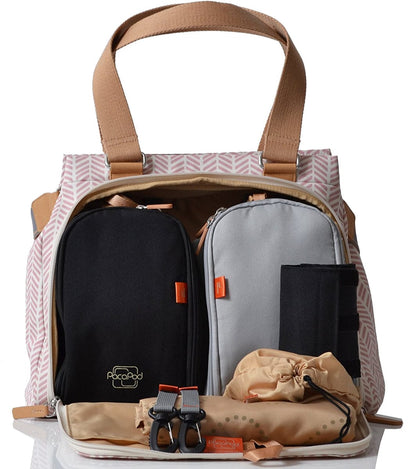 PacaPod Richmond Diaper Bag - Dusty Pink Herringbone - BB0215