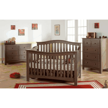 Pali Bolzano 3 Piece Nursery Set in Earth - Crib, Double Dresser & 5 Drawer Dresser - 200020062005E