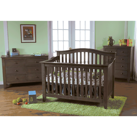 Pali Salerno 3 Piece Crib Set in Slate - Forever Crib, Double Dresser & 5 Drawer Dresser - 200206205SLA