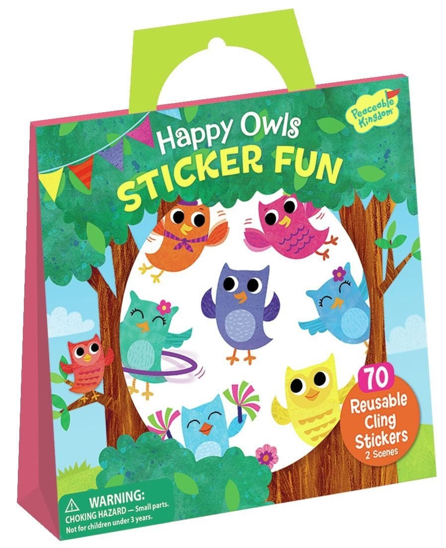 Peaceable Kingdom Happy Owls Reusable Sticker Tote - SP72