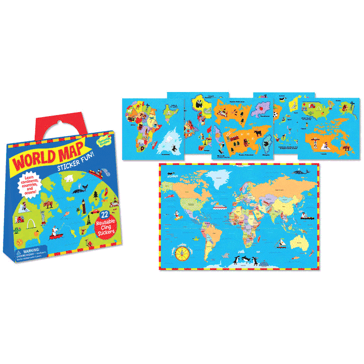 Peaceable Kingdom World Map Sticker Pack - SP54