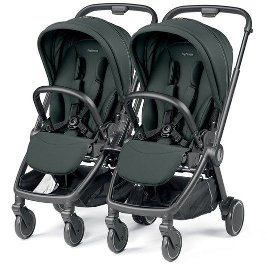PEG City Loop Double Stroller Bundle - Black / Metal - CLP-DBL-METAL