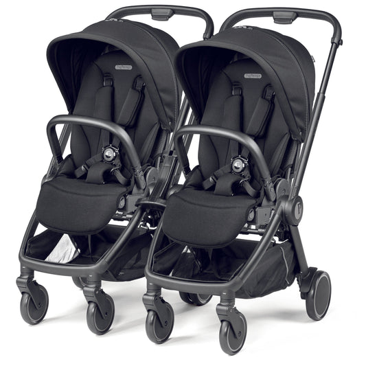 PEG City Loop Double Stroller Bundle - Black / True Black - CLP-DBL-TRBLK