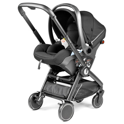 PEG City Loop Double Stroller + Primo Viaggio Lounge Travel System Bundle - Black / Vanilla Blend / Vanilla Blend - CLP-DBL-TRVL-LOUNGE-VANBL