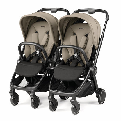 PEG City Loop Double Stroller + Primo Viaggio Urban Mobility Travel System Bundle - Black / Vanilla Blend / True Black - CLP-DBL-TRVL-URBAN-VANBL