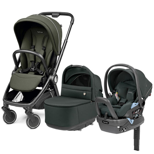 PEG City Loop Stroller + Bassinet +  Primo Viaggio Lounge Travel System Bundle - Black / Metal / Metal - CLP-BAS-TRVL-LOUNGE-METAL