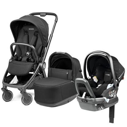 PEG City Loop Stroller + Bassinet +  Primo Viaggio Lounge Travel System Bundle - Black / True Black / True Black - CLP-BAS-TRVL-LOUNGE-TRBLK