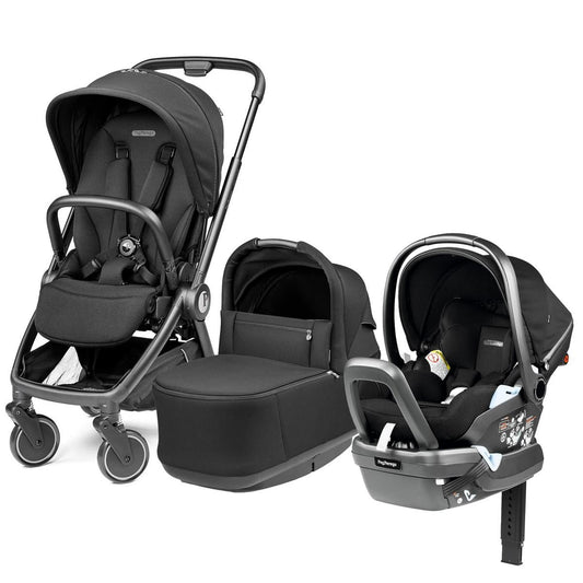 PEG City Loop Stroller + Bassinet +  Primo Viaggio Lounge Travel System Bundle - Black / True Black / True Black - CLP-BAS-TRVL-LOUNGE-TRBLK