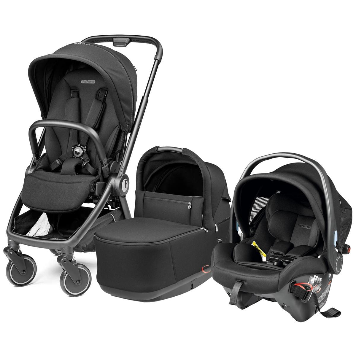 PEG City Loop Stroller + Bassinet +  Primo Viaggio Urban Mobility Travel System Bundle - Black / True Black / True Black - CLP-BAS-TRVL-URBAN-TRBLK
