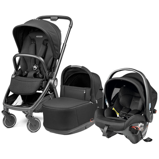PEG City Loop Stroller + Bassinet +  Primo Viaggio Urban Mobility Travel System Bundle - Black / True Black / True Black - CLP-BAS-TRVL-URBAN-TRBLK