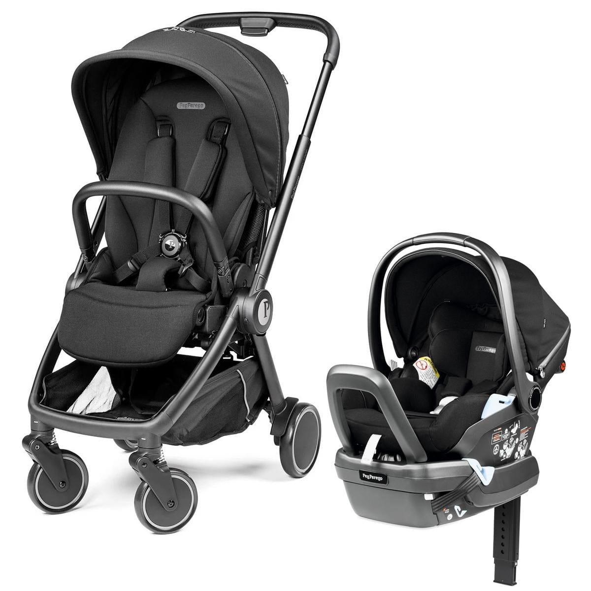 PEG City Loop Stroller + Primo Viaggio Lounge Travel System Bundle - Black / True Black / True Black - CLP-TRVL-LOUNGE-TRBLK
