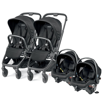 PEG City Loop Twin Stroller + Primo Viaggio Urban Mobility Travel System Bundle - Black / True Black / True Black - CLP-TWIN-TRVL-URBAN-TRBLK