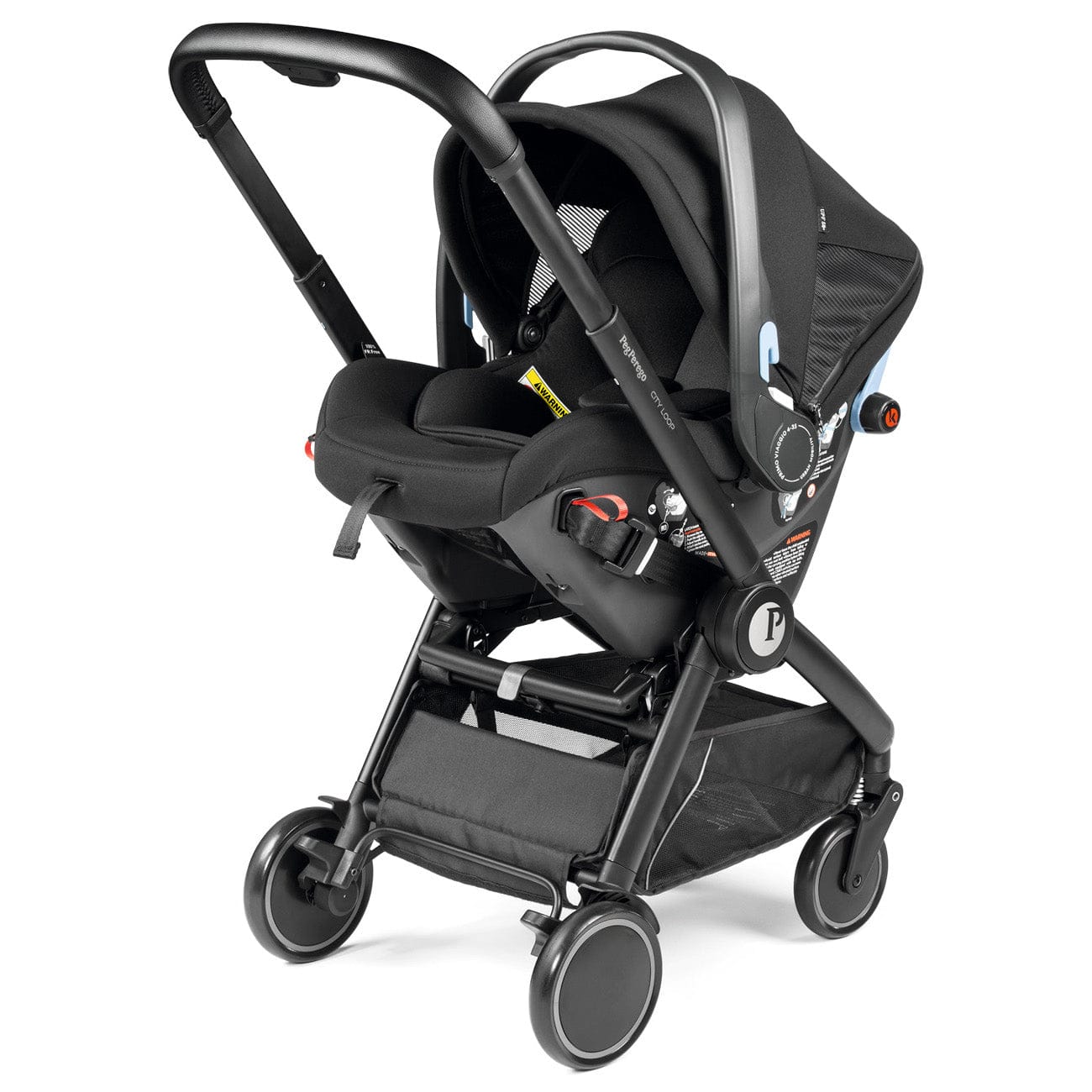 PEG City Loop Twin Stroller + Primo Viaggio Urban Mobility Baseless Infant Car Seat Travel System Bundle