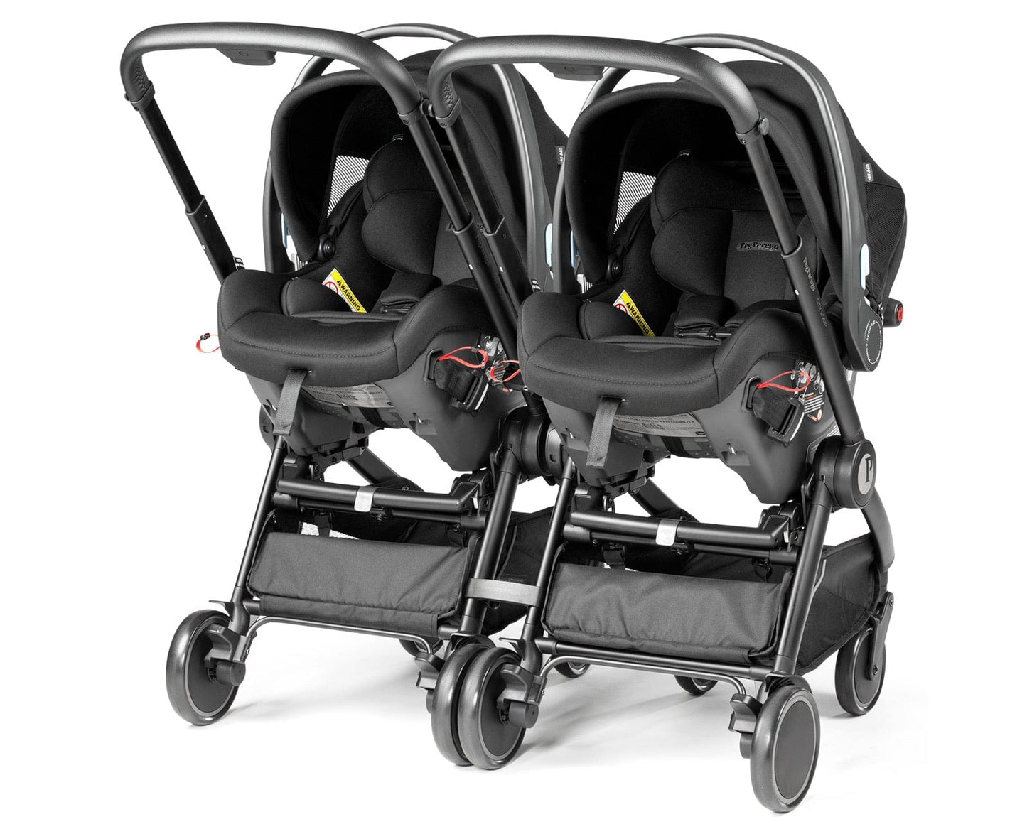 PEG City Loop Twin Stroller + Primo Viaggio Urban Mobility Travel System Bundle - Black / Vanilla Blend / True Black - CLP-TWIN-TRVL-URBAN-VANBL