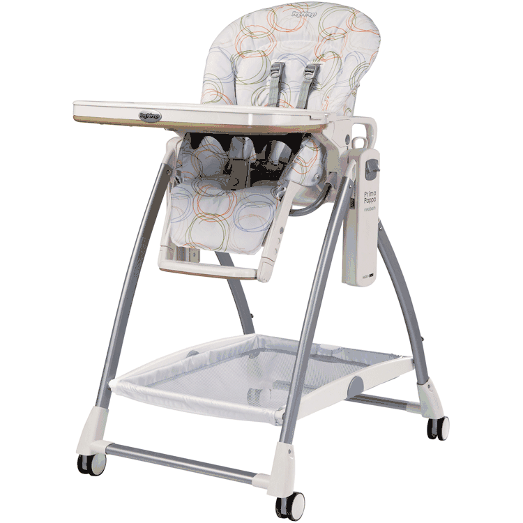 Peg Perego 2010 Prima Pappa Newborn High Chair in Circles Color with UPHOLSTERY DEFECT