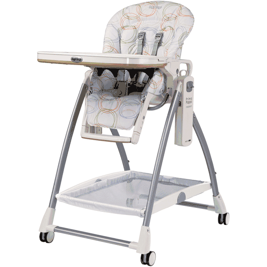 Peg Perego 2010 Prima Pappa Newborn High Chair in Circles Color with UPHOLSTERY DEFECT