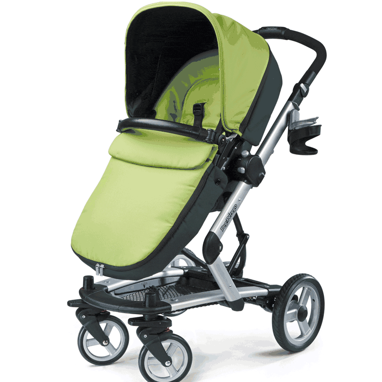 Peg Perego 2010 Skate Stroller with Bassinet in Kiwi - IPSS30NA34FG74S
