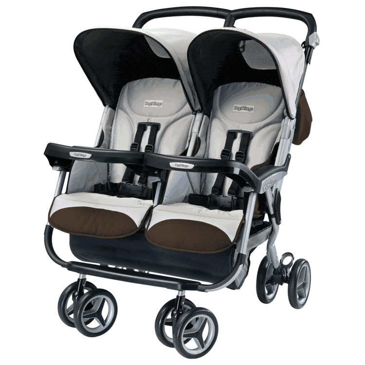 Peg Perego Aria Twin 60/40 Double Stroller in Java - IPAX04NA34JU47J