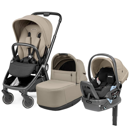Peg Perego City Loop Stroller + Bassinet +  Primo Viaggio Lounge Travel System Bundle - Black / Vanilla Blend / Vanilla Blend - CLP-BAS-TRVL-LOUNGE-VANBL