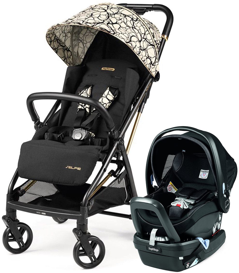 Peg Perego Selfie + Primo Viaggio 4-35 Nido Travel System - Graphic Gold / Onyx - IP2200NA00AB50RO01-TS