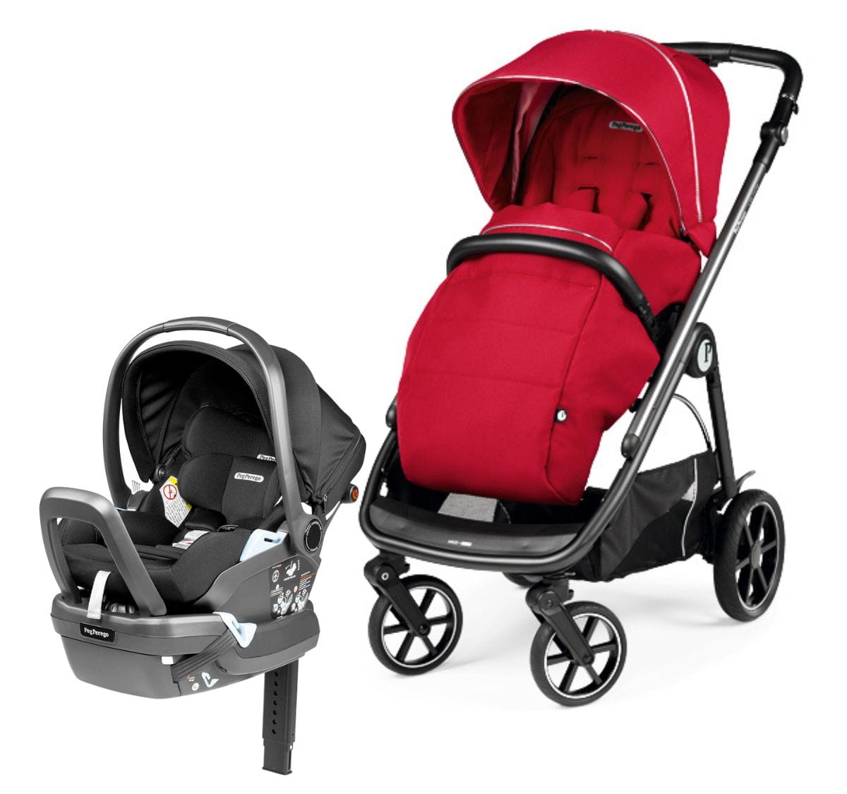 Peg Perego Veloce + Primo Viaggio 4-35 Lounge Travel System Bundle - Red Shine / Onyx - IP2600NA00MU49-IMLO00US00DX13TP13