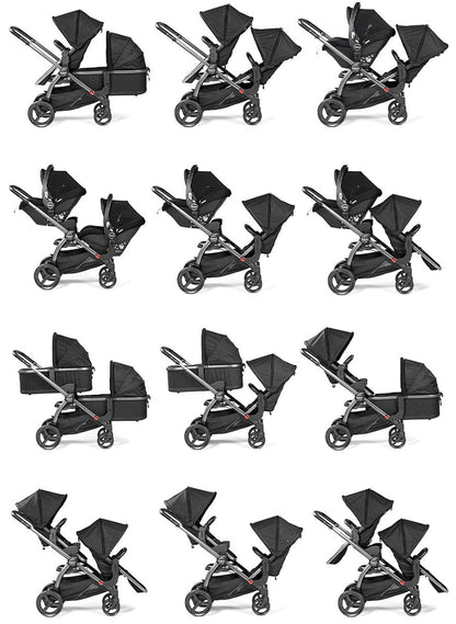 Peg Perego YPSI Double Stroller Bundle - Graphic Gold - IP1528NA00AB50RO01-DBL