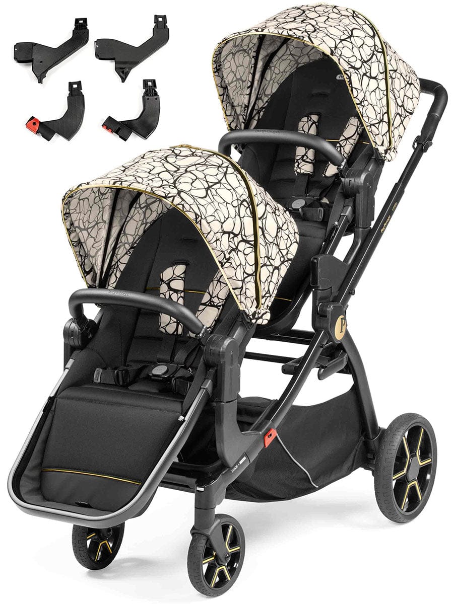 Peg Perego YPSI Double Stroller Bundle - Graphic Gold - IP1528NA00AB50RO01-DBL