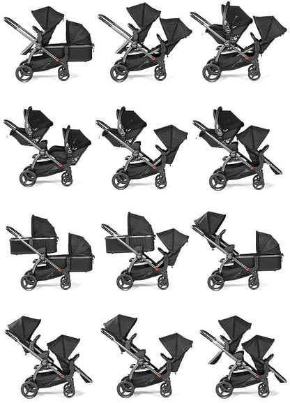 Peg Perego YPSI Double Stroller Bundle - Onyx - IP1528NA00SO13DX13-DBL