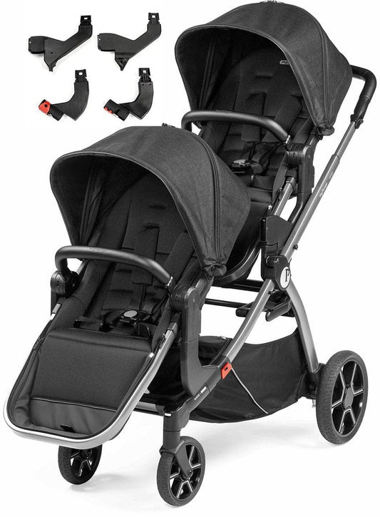 Peg Perego YPSI Double Stroller Bundle - Onyx - IP1528NA00SO13DX13-DBL