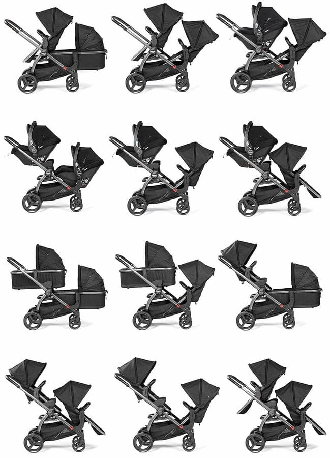 Peg Perego YPSI + Primo Viaggio 4-35 Nido K Twin Travel System Bundle - Vanilla Blend / True Black - IP1528NA00GM26GU13-TWIN-TS