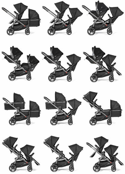 Peg Perego YPSI + Primo Viaggio 4-35 Nido K Twin Travel System Bundle - Vanilla Blend / True Black - IP1528NA00GM26GU13-TWIN-TS