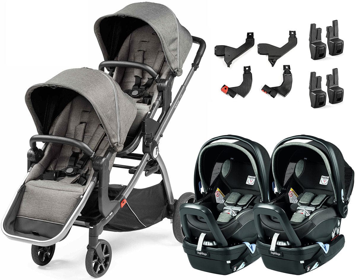 Peg Perego YPSI + Primo Viaggio 4-35 Nido Twin Travel System Bundle - City Grey / Atmosphere - IP1528NA00BA53VG13-TWIN-TS