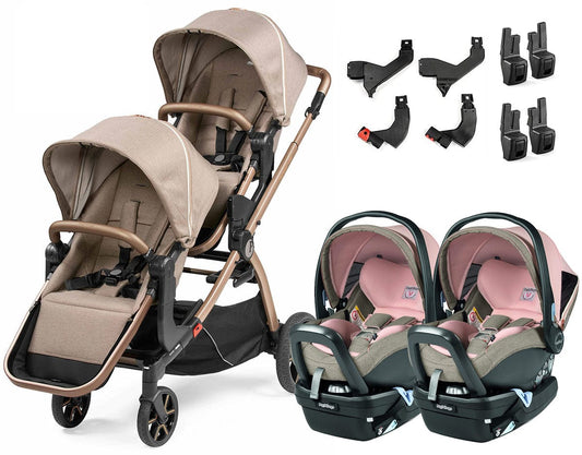 Peg Perego YPSI + Primo Viaggio 4-35 Nido Twin Travel System Bundle - Mon Amour - IP1528NA00BA36-TWIN-TS