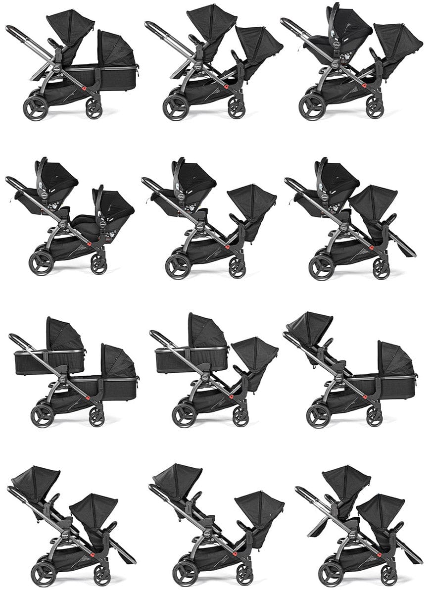 Peg Perego YPSI + Primo Viaggio 4-35 Nido Twin Travel System Bundle - Onyx - IP1528NA00SO13DX13-TWIN-TS