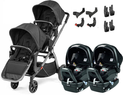 Peg Perego YPSI + Primo Viaggio 4-35 Nido Twin Travel System Bundle - Onyx - IP1528NA00SO13DX13-TWIN-TS