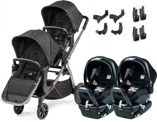 Peg Perego YPSI + Primo Viaggio 4-35 Nido Twin Travel System Bundle - Onyx - IP1528NA00SO13DX13-TWIN-TS